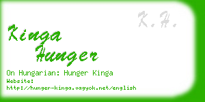 kinga hunger business card